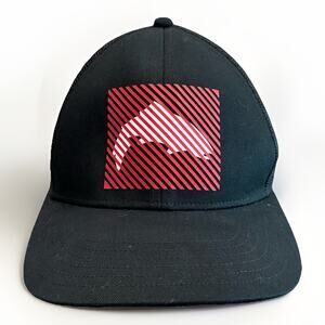 Simms HD Logo Mens Black Adjustable SnapBack Trucker Hat Baseball Fishing Cap